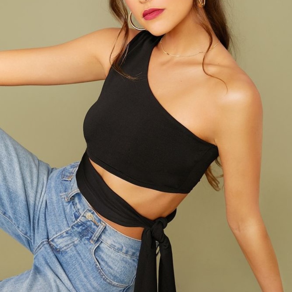 NWOT One Shoulder Tie Top